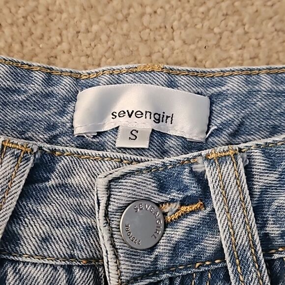 Boutique Boyfriend Style High Waisted Denim Short Jeans S - Picture 3 of 6